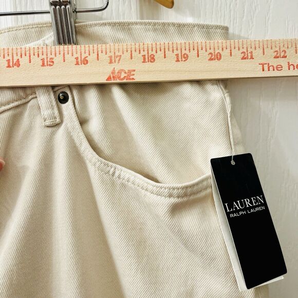 Lauren Ralph Lauren Women’s 18 Relaxed Taper Ankle Jean Cream Wash Print $195 - Picture 8 of 12